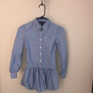 Girls button down shirt dress